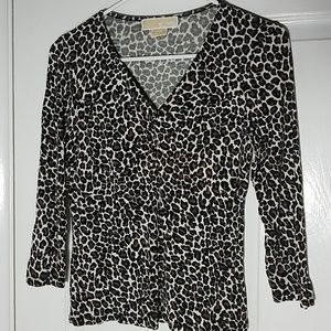 Michael Kors Leopard Print Knotted Top